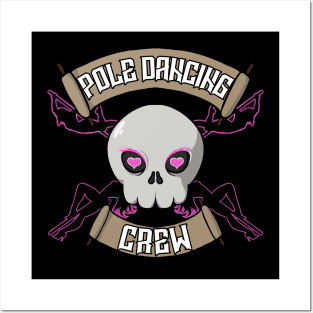 Pole dancing crew Jolly Roger pirate flag Posters and Art